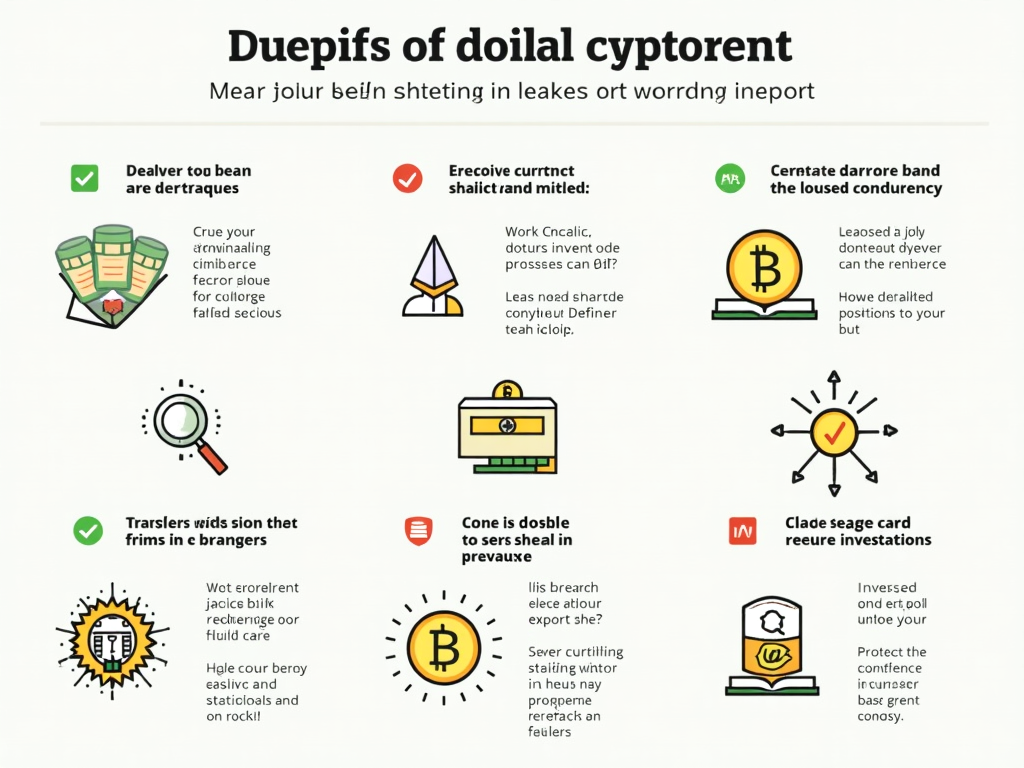 Educational display of cryptocurrency concepts
