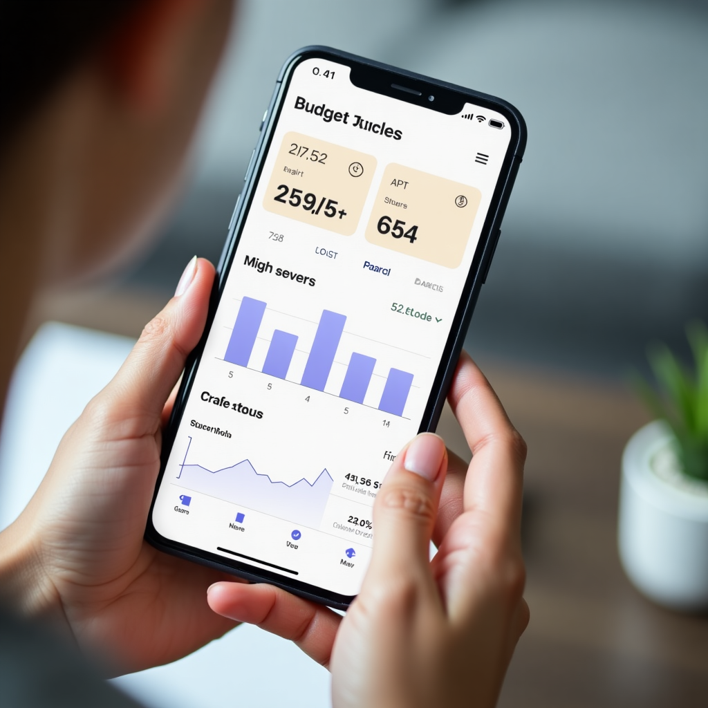 Person using mobile banking app on smartphone